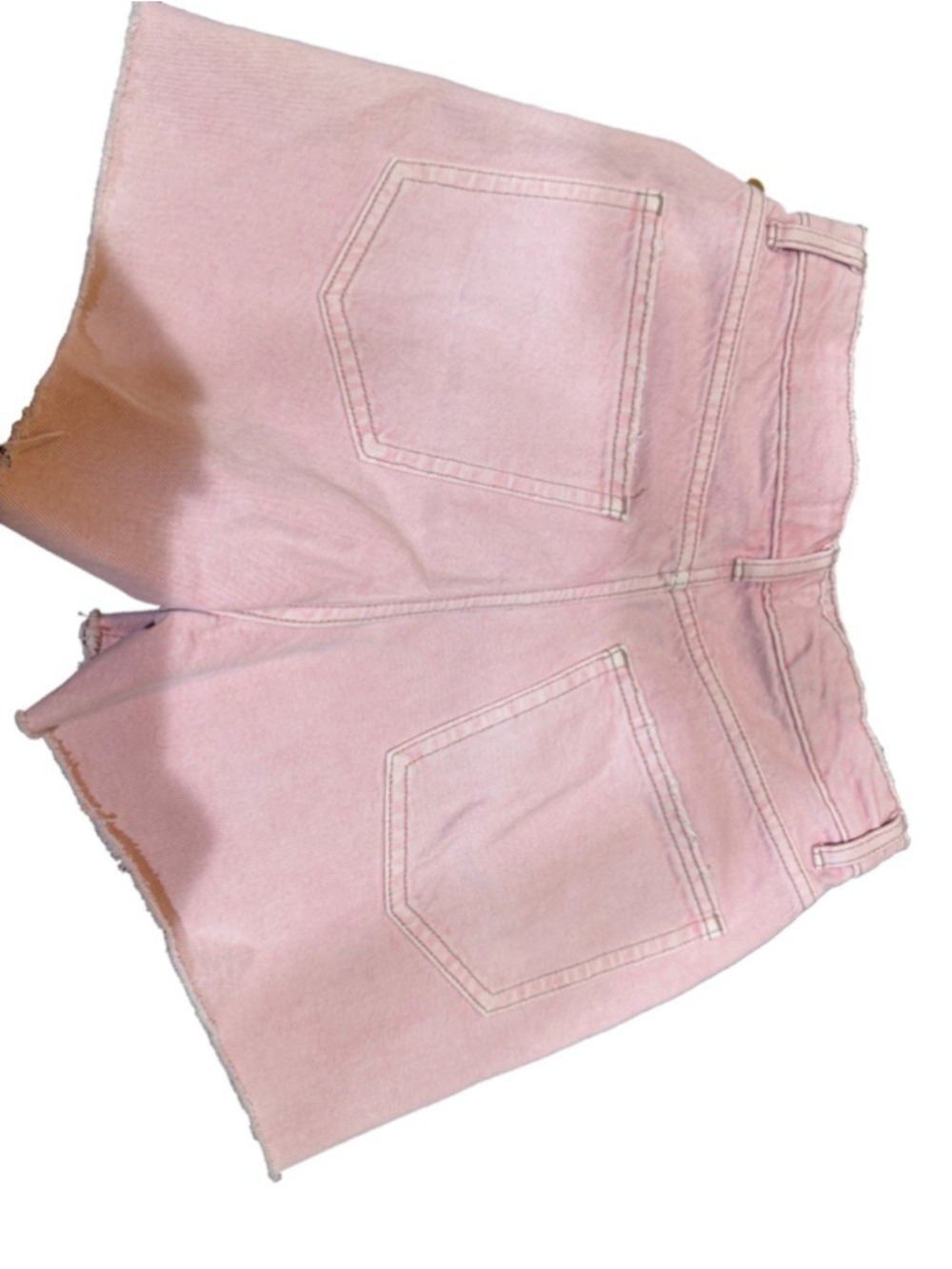 Zara Pink High-Rise Denim Shorts 4 - Picture 3 of 9